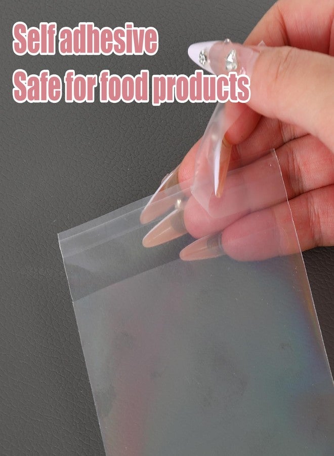 وولاين أكياس بسكويت ذاتية الإغلاق من والين، 200 قطعة، مقاس 3.9 × 3.2 بوصة، أكياس سيلوفان هولوغرافية، أكياس حلوى فردية قابلة لإعادة الإغلاق، مثالية لحفلات التخرج، وحفلات الزفاف، وأعياد الميلاد، وهدايا الحفلات، ومستلزمات تغليف الحلويات والمخابز - Image 4